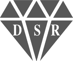 A stylized diamond shape divided into three sections with the letters "D", "S", and "R" in each section, reminiscent of precision in stone restoration Manhattan NY, all set against a dark background.